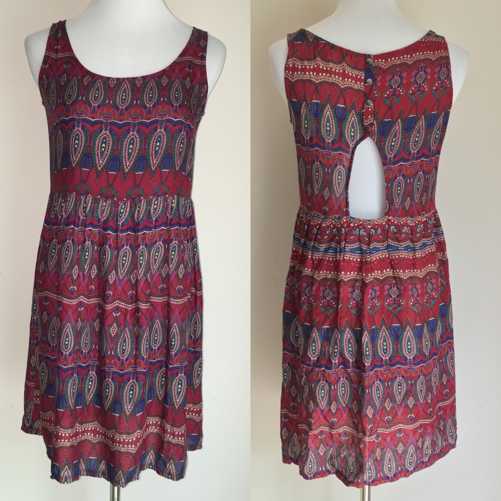 Altar'd State Boho Paisley Festival Dress Cut Out